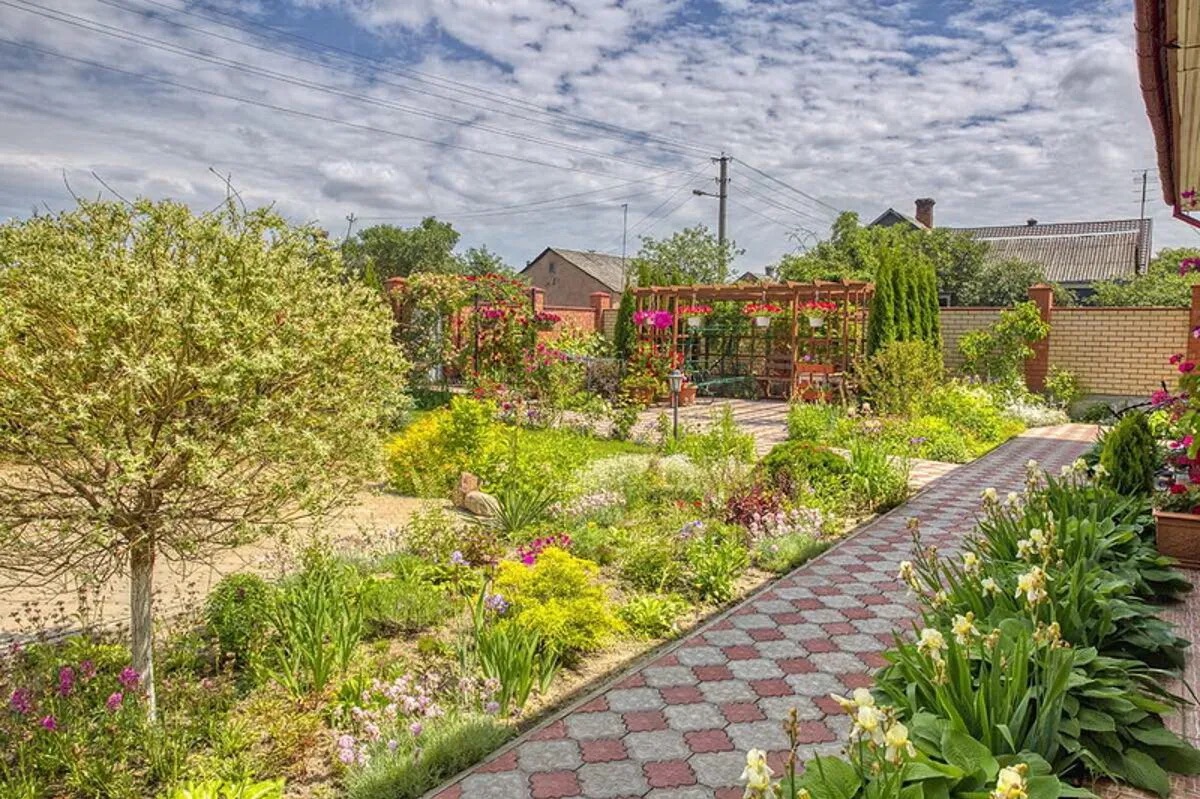 Дорожки, вымощенные плиткой.