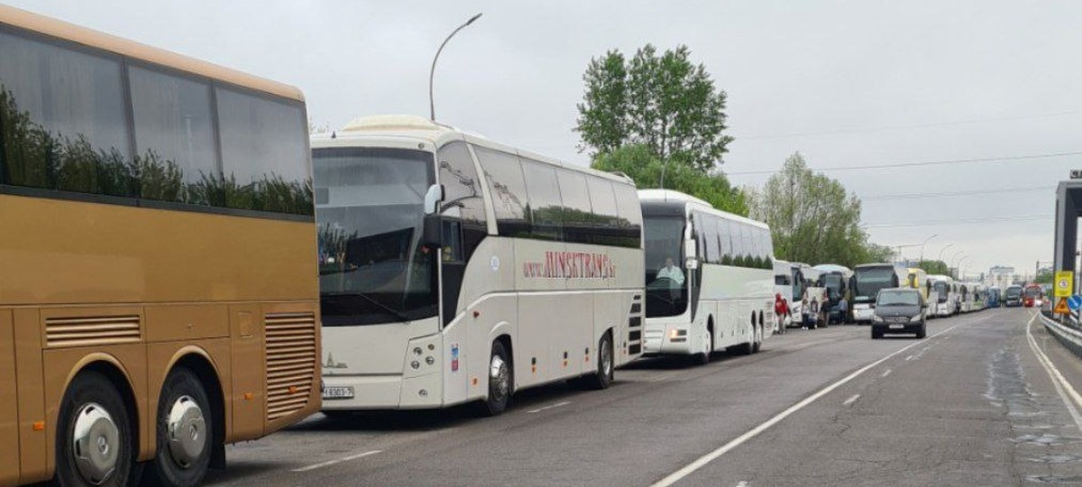 Очередь на выезде из Беларуси в Польшу 25 апреля 2025 года. Фото из приграничных чатов