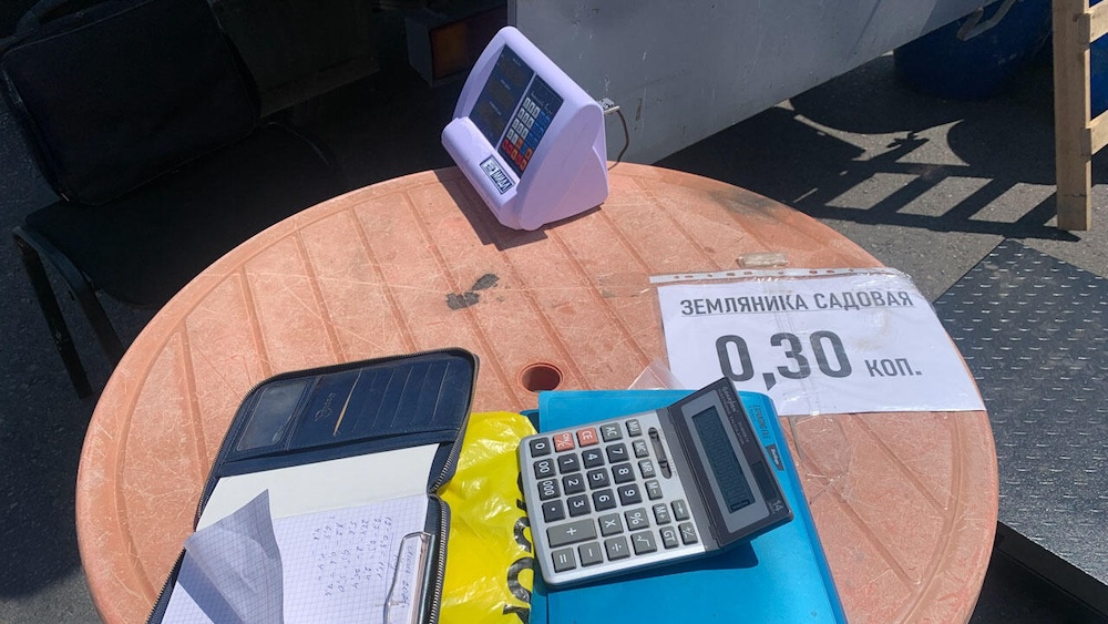 Точка приема неликвидной клубники в деревне Дворец в Лунинце. Фото: myfin.by.