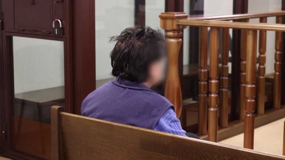 66-летняя пенсионерка, которую судили в Барановичах. Скриншот видео