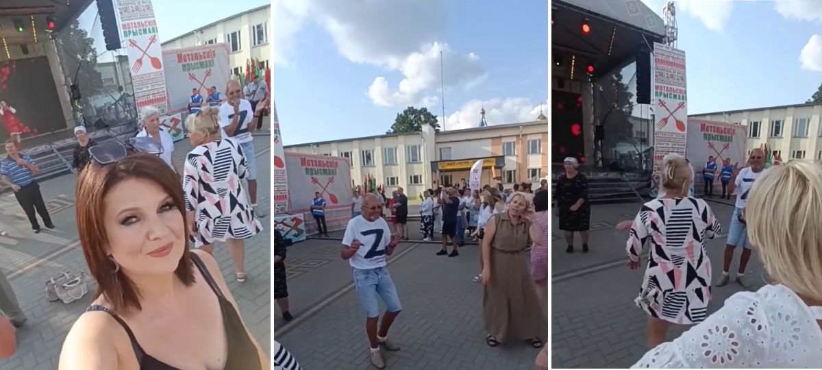 Мужчина в Z-майке на фестивале «Мотальскія прысмакі». Коллаж BGmedia