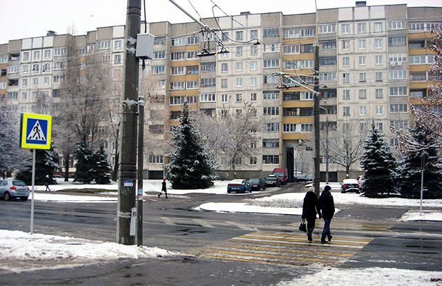 Пешеходный переход в одном из городов Беларуси.